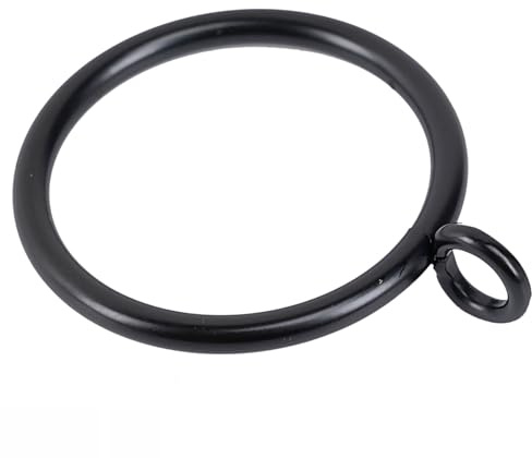 Vorhangringe mit Öse für Gardinenstangen 32mm Innendurchmesser Metall Drapery Ösen Vorhangringe 24 Stück Schwarz TXZWJZ
