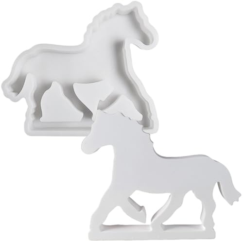 ALEFBET Silikonformen Gießformen, Silikonform Pferd, Silikon Gießform Pferd Ornamente, Gipsformen zum Gießen, Epoxidharz Formen zur Herstellung von Pferd Dekorationen S0698