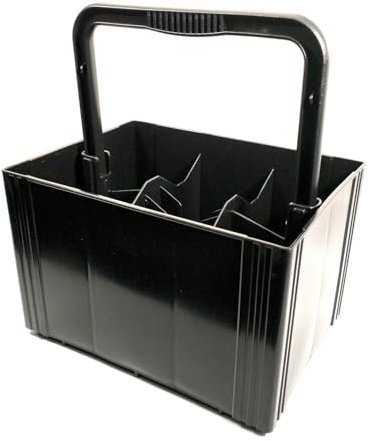 SOFT-PLAST Robuster Bierträger für 6 Flaschen Kiste, 0.5/0.3 L, 27x23,5x15 cm – Tragbarer Träger Getränkehalter aus Kunststoff in Schwarz, Ideal für Veranstaltungen, Picknicks und Partys, (Schwarz)
