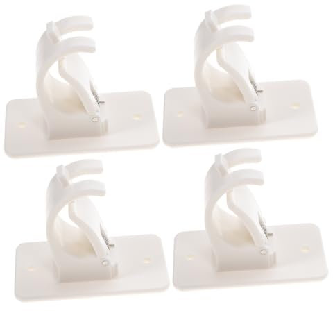 Ciieeo 4stücke Vorhangstangenhalter Aus Abs Und Metall Ohne Bohren Gardinenstangenhaken Für Schlafzimmer Küche Badezimmer Installieren Stabiler Halt