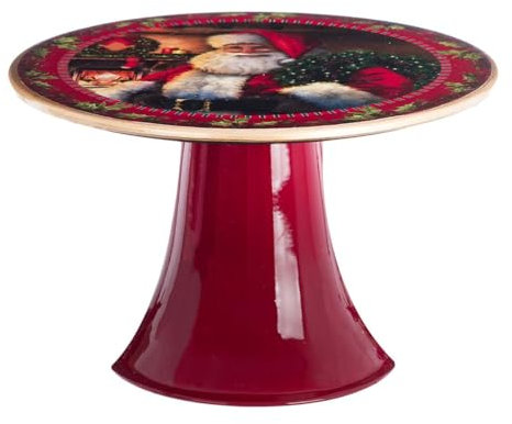 Blanc Mariclò Alzata, alzatina natalizia per dolci, torta, cupcake in plastica Metti una sera a cena D16x10 cm