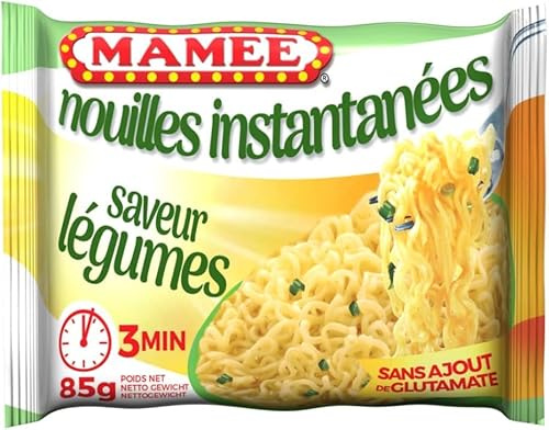 Mamee Nouilles instantanées, saveur légumes - Le sachet de 85g (lot de 10)