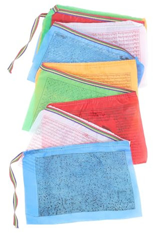 PRETYZOOM 20stücke Gebetsflaggen Tibetische Outdoor Hand Banner Flagge Leinwand Dekorativ Accessoire Draußen Gebet Dekor Garten Spirituelle Flaggen