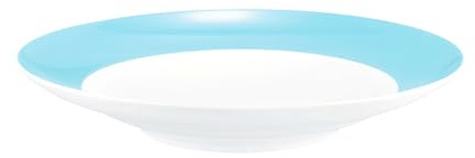 Seltmann Weiden Liberty Pure Colors Lagoon Blue Suppenteller, 24 cm, Tiefer Teller mit farbigem Rand, Mix-&-Match-Geschirr, Spülmaschinen- und Mikrowellenfest, Porzellan, Blau