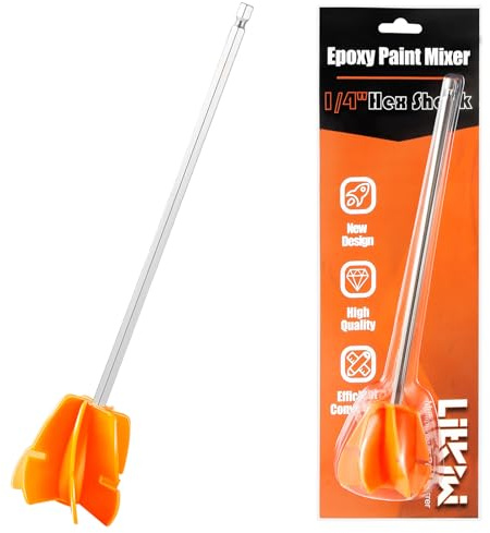 LITKIWI Paint Mixer Drill Attachment with 1/4Hex Shank Adapt to Quick Chuck Drill,Multipurpose Paint Stirrer for Liquids That Require Constant Stirring(Resin,Epoxy,Paint and etc.)