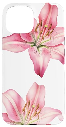 Fleurs de lys florales roses mignonnes à la mode esthétique Coque pour iPhone 15