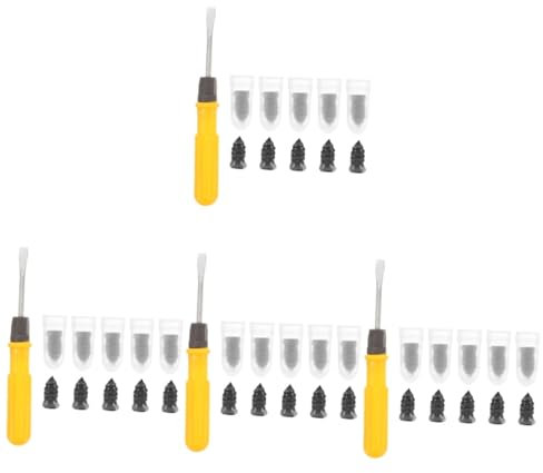 JECOMPRIS 4ensembles Kit De Réparation De Pneus Avec Boulons Réparez Facilement Pneus De Voiture Et Vélo Complet Pour Crevaisons