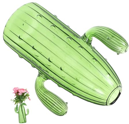 Holibanna florero Creativo florero en Forma de Cactus jarrón de Flores Claro jarrones para Flores Mexicano decoración de Cactus para el hogar floreros Vidrio Verde