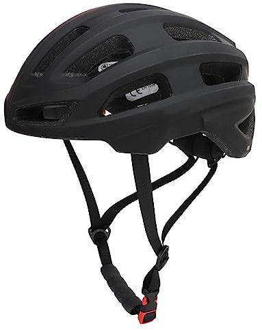 Caschetto da Bicicletta Leggero per Uomini e Donne, 61-65 Cm / 24-25.6 Pollici Regolabile, Casco da Mountain Bike Traspirante con Corpo in Schiuma EPS e Guscio in PC (Black)