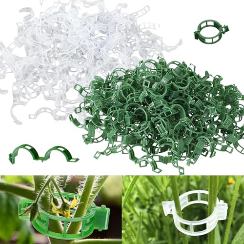 LaresDay 200 Stück Pflanzenclips Wiederverwendbar Tomaten Klammern Clips für Pflanzen Tomatenclips Pflanzenklammern für Kletterpflanzen, Rankhilfe für Tomaten,Gurken,Blumen,Peas,Paprika Rankpflanzen