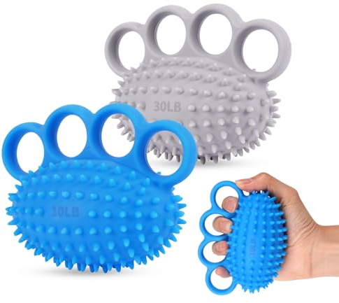 Handtrainer Fingertrainer Stressball 2 Set - Knetball für Hände Therapie, Handübungsbälle Anti Stress Bälle für Hände Therapie, Arthrose Training,Griffstärkung,Lindert Stress,Angstlinderung