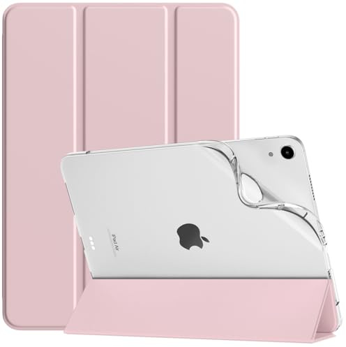 TiMOVO Fodral för iPad Air 11 tum (M4/M3/M2-2026/2025/2024), iPad Air 5:e/4:e gen 2022/2020 10,9 tum, smalt fodral med mjuk TPU genomskinlig matt baksida, automatisk väckning/viloläge, ljus rosa