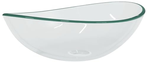 Gecheer Transparent Tempered Glass Bathroom Basin - Modern Above Counter Design, Easy Cleaning, 54.5 x 35 x 15.5 cm, Suitable for Multiple Rooms, Tap Sold Separately Model345238