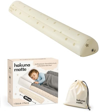 Hakuna Matte Universeller aufblasbarer Rausfallschutz - 180cm | Aufblasbar Bettschutzgitter als sichere Alternative zum Bettgitter für Kinder und Baby – ideal für Reise und Urlaub