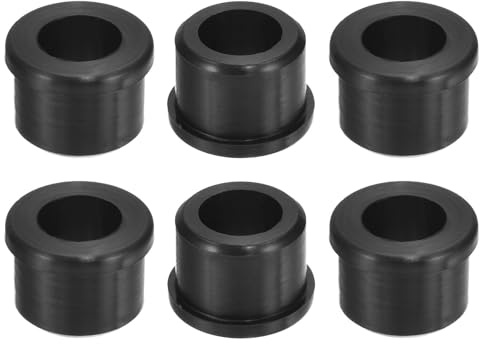 TA-VIGOR 6Pcs Black Silicone Rubber Grommet 15mm Drill Hole, 10mm ID Top Hat Hole Plug Cable Wire Cover for Desk, Office and Automotive Wiring