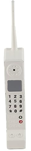 SIXRUN Retro Phone Prop, Vintage Brick Mobile Phone Model 90s Old Fashioned Cellphone Ornament Photographic Props for Home Stage Desktop Decoration, Captivating Retro Fashion (White)