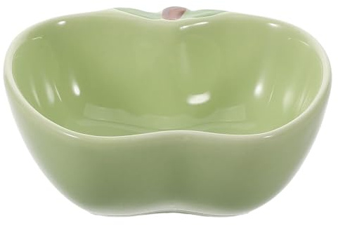 FONDOTIN Bol Céramique pour Hamster et Petits Animaux Gamelle Antidérapante Multifonction pour Nourriture Friandises et Accessoires Design Pomme Verte pour Gerbille Souris Écureuil et Rat