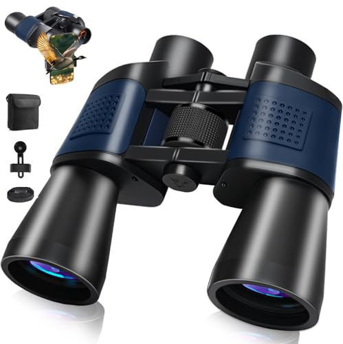 20x50 Fernglas für Erwachsene mit Nachtsicht BAK4 Prism FMC Objektiv HD Fernglas Erwachsene Kompakte Wasserdichtes Fernglas mit Smartphone Adapter für Vogelbeobachtung Reisen Jagd Sport LAN