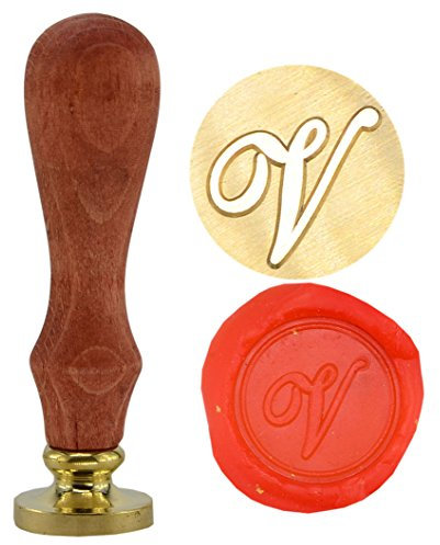 SYAYA Retro Messing Kopf Holzgriff 26 Buchstaben A-Z Alphabet Buchstaben Initial Wax Classic Siegelwachs Siegelstempel GZ5 5740