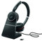 Jabra Evolve 75 MS Wireless Stereo On-Ear Headset - Microsoft zertifizierte Kopfhörer mit langlebiger Batterie und Ladeständer - USB Bluetooth Adapter - schwarz