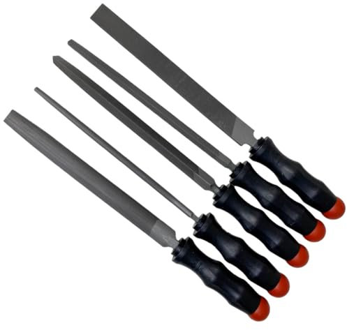 Würth Werkstatt-Feilen-Satz, 5 teilig, je 1x flachstumpf, halbrund, rund, dreikant und vierkant, Profi Qualität