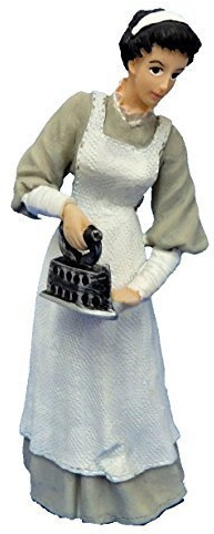 Melody Jane Casa de Muñecas Personas Victoriano Mucama en Gris Planchado 1:12 Figura de Resina