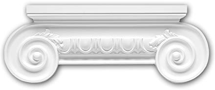 PRO[f]home® - Capitello pilastro 121006 elemento decorativo stile ionico bianco Profhome