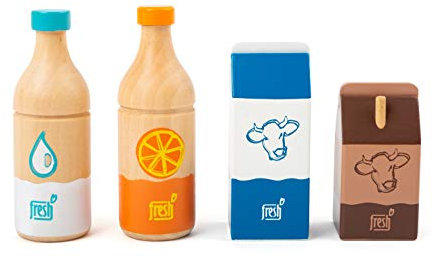 Small Foot 11438 Conjunto de Bebidas Fresh (Fresco), de Madera, Juego de Roles, artículos y Accesorios para Todas Las Tiendas del Mercado, 4 Piezas