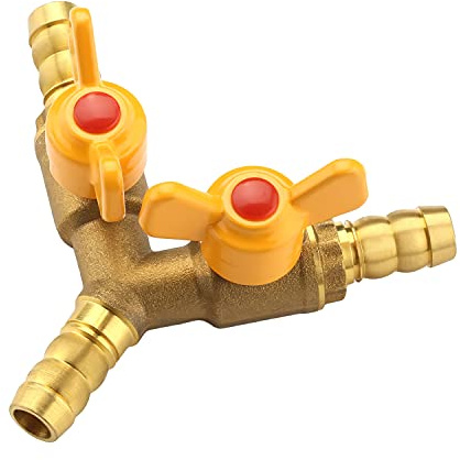MroMax 10mm 3-Port Brass Male Threaded Air Compressor Fittings Check Valve Central Pneumatic Gold Tone 1pcs