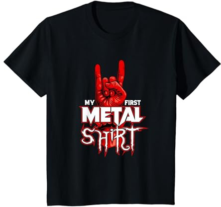 My First Metal Shirt Heavy Metal Kids Thrash Pommesgabel T-Shirt