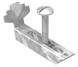 FeNau | Gitterrost-Klemmen-Unterteil für Rosthöhe 30mm und MW: 30/10 mm, S235JR, V2A Gitterrost-Sicherung, Gitterrost-Befestigung