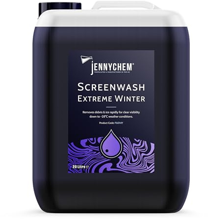 Jennychem Extreme Screenwash Concentrate Winter 20L. Winter Windscreen Wash Formulated to Withstand Temperatures up to -28°C. Severe Winter Screenwash