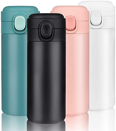 450ML Travel Mug Reusable Coffee Cup Insulated Thermal Mug Stainless Steel Leakproof Flask Tumbler for Hot Cold Drinks (Black)