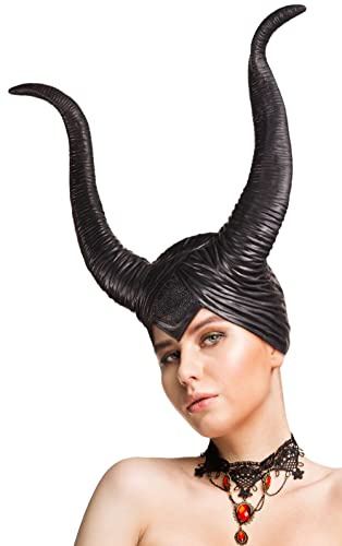 BALINCO Cappello in lattice con corna, Costume Halloween donna, Gotico, Cosplay, Costume da diavolo, Fascia con corna da diavolo, Costume da strega, Carnevale, Abito in maschera