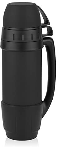 720°DGREE Thermoskanne mit 2 Bechern “bigBoy“ 1,2 Liter - Auslaufsicher, Robust - Premium Edelstahl Thermosflasche für heiße Getränke, Kaffee, Tee - Isolierte Trinkflasche, Isolierflasche mit 2 Tassen