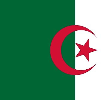 Drapeau de qualité supérieure - 90 x 150 cm / 150 cm - 90 cm - En polyester avec œillets dorés - Durable et résistant aux intempéries (Algérie)