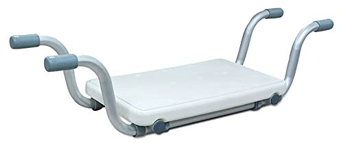 Suspended Bath Seat, Adjustable Bath Bench Board Seat, Sturdy and Comfortable Aluminum Alloy Bathroom Shower Stool for Bathtub, Bathing Aid for Elderly, Disabled or Injured, 300 LBS Load White