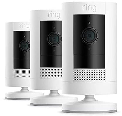 Ring Outdoor Camera Battery (Stick Up Cam) | HD wireless outdoor Security Camera with Two-Way Talk, Wifi, Works with Alexa, alternative to CCTV | 30-day free trial of Ring Home | 3 Cameras