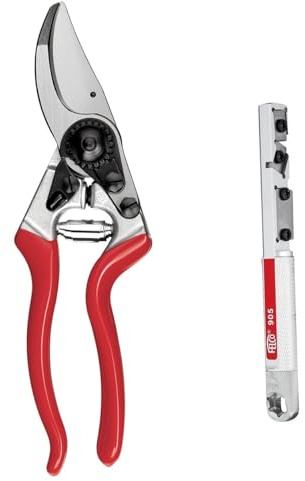 FELCO Model 8 secateurs with Sharpening Tool - Classic Swiss Made Pruning Shears