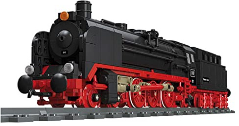 ALiquid Technik Zug Klemmbausteine Set, Technik Retro Dampflokomotive Bausatz für BR01, Bausteine Kompatibel mit Lego - 1173 Teile
