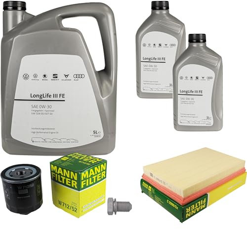 Inspektionspaket Wartungspaket Filterset mit 7 L 0W-30 Motoröl LongLife 3 FE, Ölfilter Luftfilter Ölablassschraube