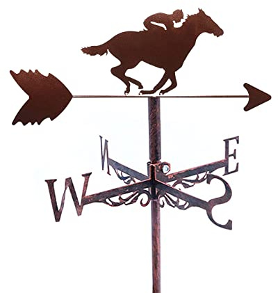 ANCNA-U Weathervane for Roof Mount Weather Vanes Creative Race Horse Wind Direction Indicator for Outdoor Garden Farm Yard Yard Decoration Weathercock