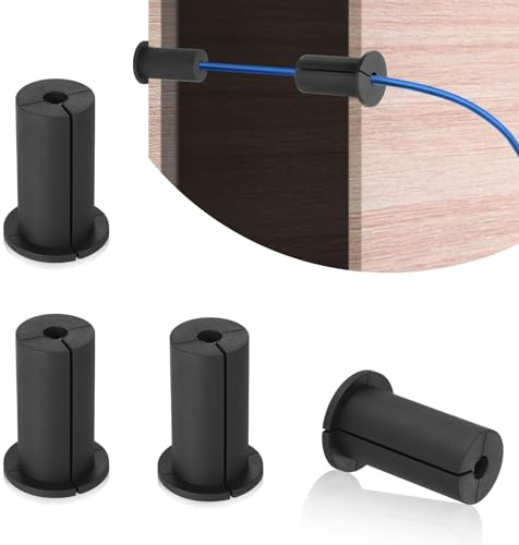 4pcs Cable Routing Kit for Starlink 1 Inch Wall Hole, Silicone Cable Feed Through Bushings Cable Mounting Accessories Routing Clips Cable Wall Grommet for Starlink Ethernet Cable (Black)