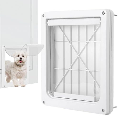 Hundetür für große Hunde | Wetterfeste Türen – leichte Hundetür mit transparenter Klappe Haustiersichere Hundetür