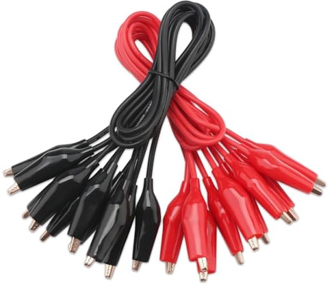 Crocodile Clips, 10 Pcs Mini Test Leads with Alligator Clips | Small Alligator Clips with Wires Electrical Insulated Wire Multimeter Test Leads Set