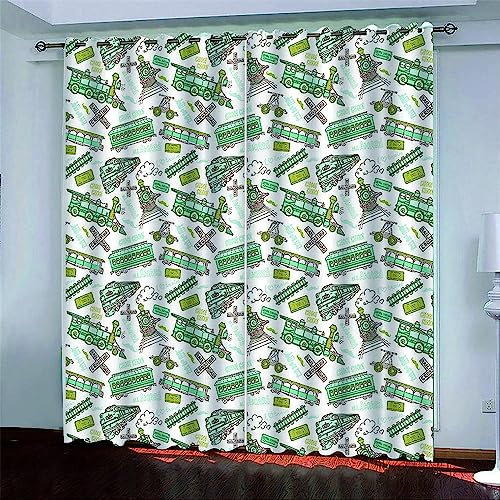 Schattierung Vorhänge Cartoon-Auto 3D Druck 2Er Set Isolierung Schalldichte Kinder Gardinen Blickdicht Mit Ösen Vorhang Fenster Für Wohnzimmer Schlafzimmer Balkon 2 X 75 X 166 Cm -1G4L8F5U6Z7Q4Z0R7Q3T
