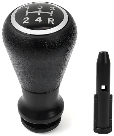 Carehabi BillyBath Pommeau de levier de vitesses manuel 5 vitesses pour Peugeot 106 107 207 301 307 308 407 408 508 3008 1007 / pour CITROEN C2 C3 C4 Picasso - Noir et argent