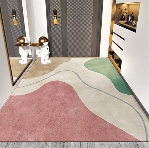 RUGMRZ Kinderteppich Mädchen 250x300CM Gamer Teppich Jungen schallschutz Rosa Grüner waschbarer Universalteppich im modernen minimalistischen Design
