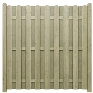 Woodtex | Sichtschutzzaun | Gartenzaun | Bretterzaun Kiefer | kesseldruckimprägniert | wetterfest | 180x180x4cm | Lamellen 12x120mm | grün lasiert | gehobelt mit gerundeten Köpfen | stabil & langlebig