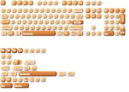 Akko PBT Keycaps Set, Bun Wonderland MOG Profile 138-Key Keycaps for Mechanical Keyboards